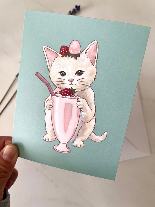 STRAWBERRY SMOOTHIE POSTCARD