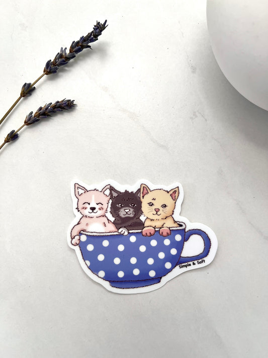 THREE KITTIES IN THE TEACUP