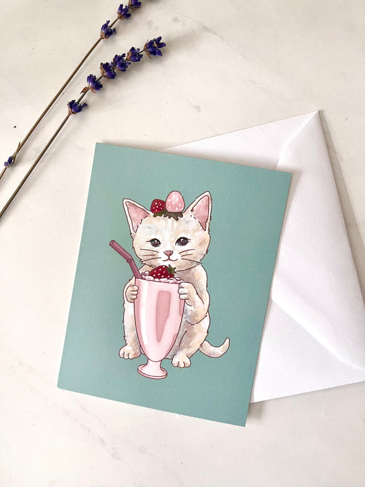 STRAWBERRY SMOOTHIE POSTCARD