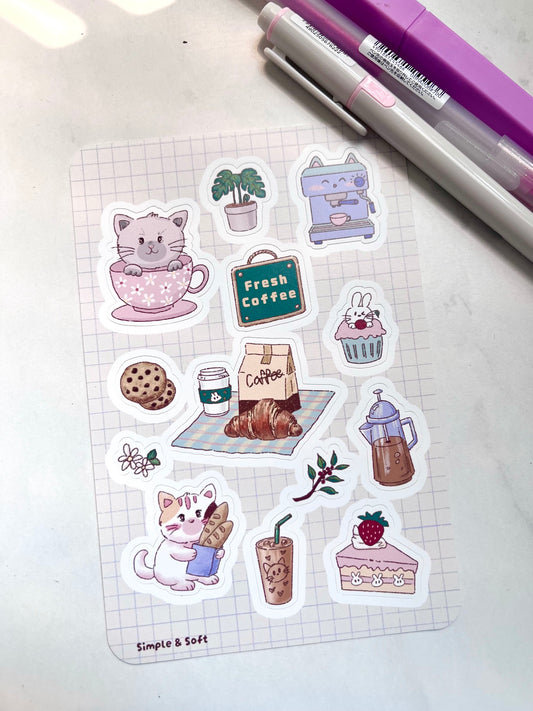 CAFE DATE STICKER SHEET